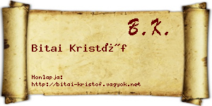 Bitai Kristóf névjegykártya