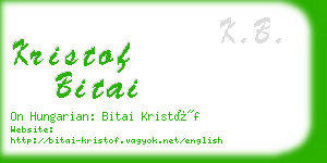 kristof bitai business card